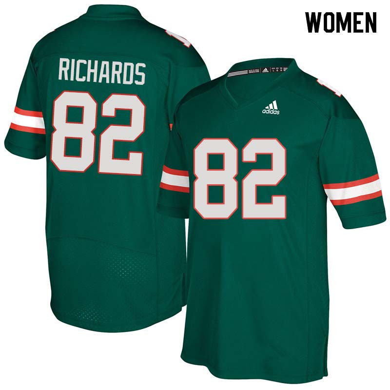 Women Miami Hurricanes #82 Ahmmon Richards College Football Jerseys Sale-Green - Click Image to Close
